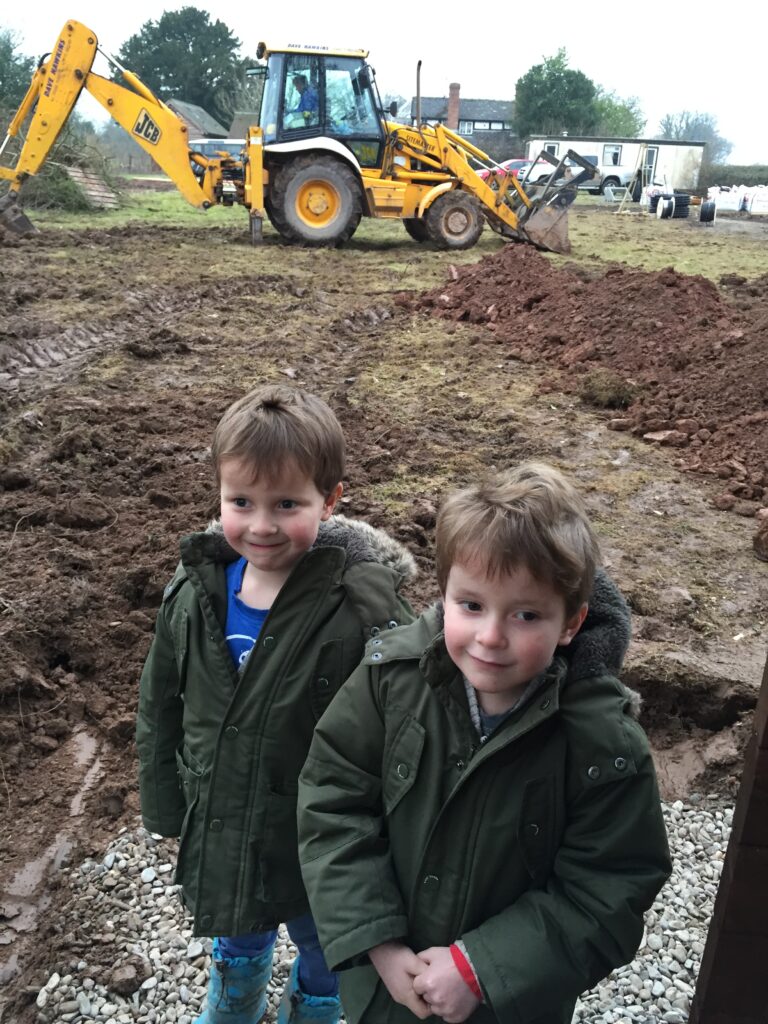 Bearwood Cabin JCB gardening